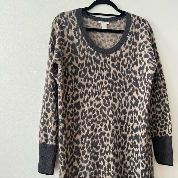 White + Warren Animal Print Cashmere Sweater Dress - Picture 5 of 8